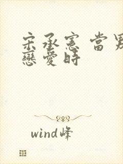 宋承宪 当男人恋爱时