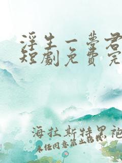 浮生一梦君同我短剧免费完整版观看