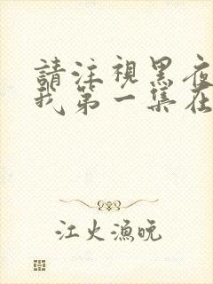 请注视黑夜里的我第一集在线观看