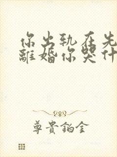 你出轨在先,我离婚你哭什么全文免费