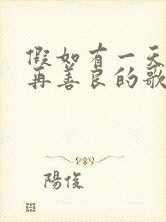 假如有一天我不再善良的歌词