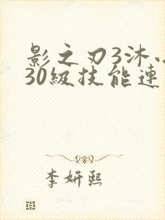 影之刃3沐小葵30级技能连招