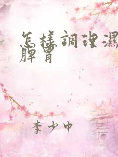 怎样调理湿气重脾胃