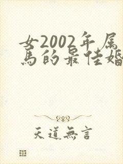 女2002年属马的最佳婚配属相
