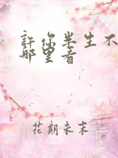 许你半生不见在哪里看