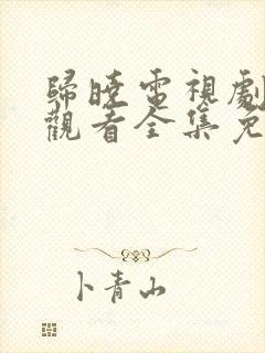 归晓电视剧在线观看全集免费播放