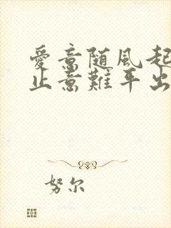 爱意随风起,风止意难平出自哪里