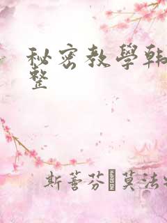 秘密教学韩漫完整