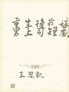 重生后我嫁给渣男上司短剧