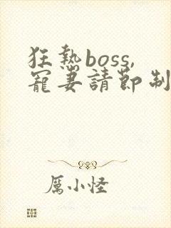 狂热boss,宠妻请节制漫画免费阅读