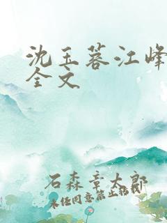 沈玉蓉江峰阅读全文