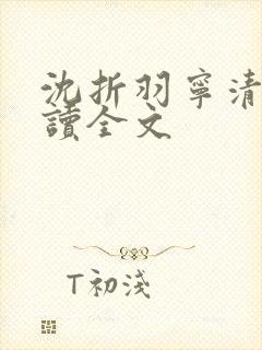 沈折羽宁清玄阅读全文