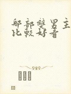 哪部双男主小说比较好看