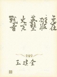 战火英雄免费观看完整版在线全集