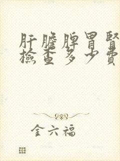 肝胆脾胃肾五项检查多少费用