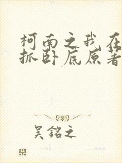 柯南之我在酒厂抓卧底原著作者