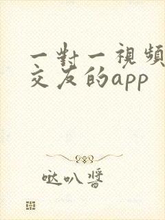 一对一视频聊天交友的app