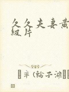 久久夫妻黄色一级片