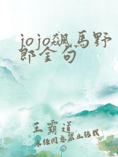 jojo飙马野郎金句
