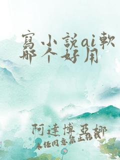 写小说ai软件哪个好用