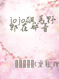 jojo飙马野郎在哪看