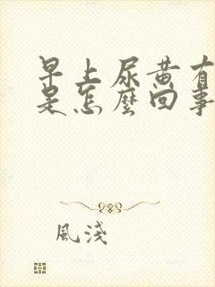 早上尿黄有泡沫是怎么回事