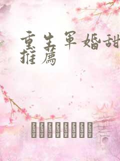 重生军婚甜宠文推荐