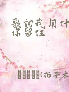 歌词我用什么把你留住