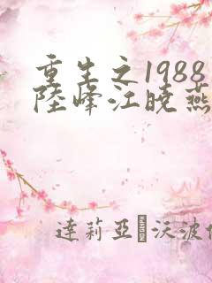 重生之1988陆峰江晓燕