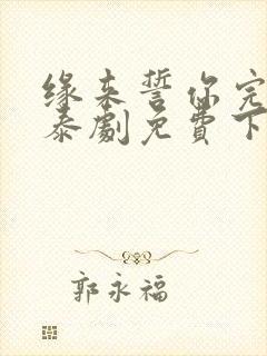 缘来誓你完整版泰剧免费下载