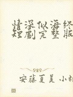 情深似海终成空短剧完整版