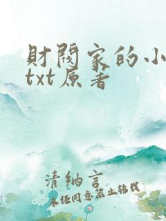 财阀家的小儿子txt原著