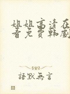 姐姐高清在线观看免费韩剧 姑娘