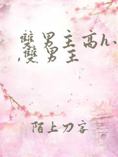 双男主高h小说,双男主