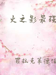 火之影最强忍者