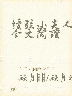 续弦小夫人免费全文阅读