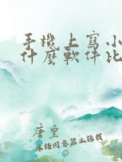 手机上写小说用什么软件比较好