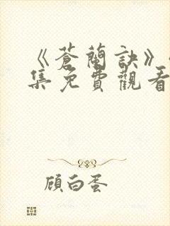 《苍兰诀》40集免费观看