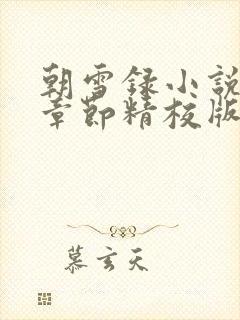 朝雪录小说最新章节精校版