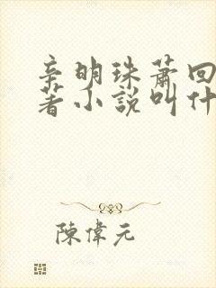 辛明珠萧回大原著小说叫什么名字