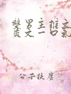 双男主推文完结爽文一口气看完