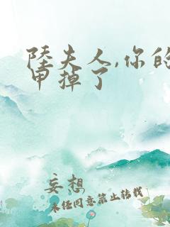 陆夫人,你的马甲掉了