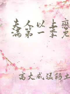 夫人以上恋人未满第一季免费观看