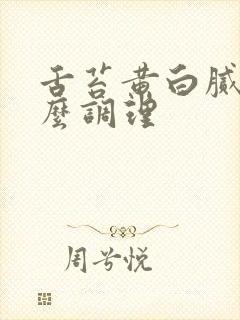 舌苔黄白腻厚怎么调理