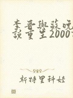 李晋与苏晚晴小说重生2000读后感