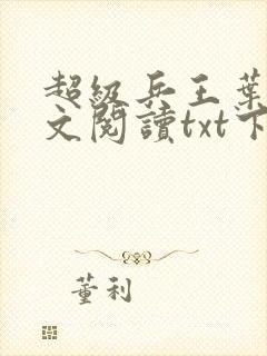 超级兵王叶谦全文阅读txt下载