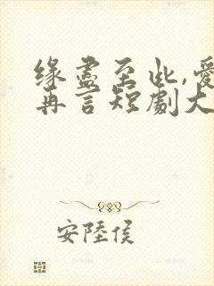 缘尽至此,爱不再言短剧大结局