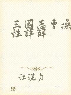 三国志曹操传属性详解