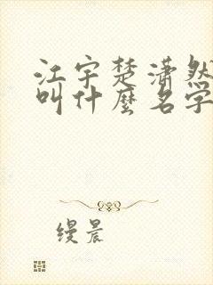 江宇楚潇然小说叫什么名字