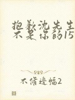 抱歉沈先生孩子不是你的15